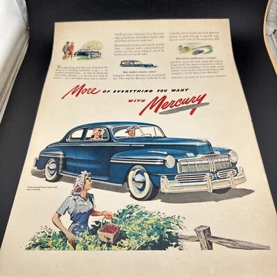 1955 Mercury Car Advertisement 💥 Vtg Print AD 10”X14” 💥 Man Cave Gift Boarded - Image 1 of 2