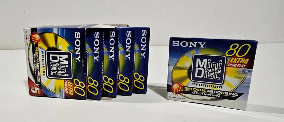 SONY MDW-80D RECORDABLE MD- 1 BOX / 5 MINIDISC PREMIUM- SEALED- MADE IN AUSTRIA - Immagine 1 di 4