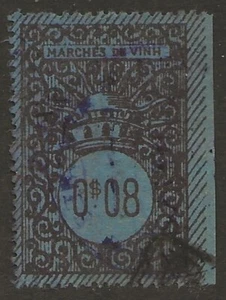 Indochina Vietnam 1904 Vinh Local Revenue Market Tax/ Marchés Scarce Used - Picture 1 of 2