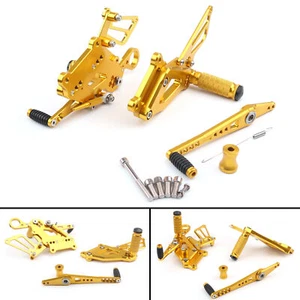 Motorcycle CNC Footrests Rear Sets Foot Pegs For BMW S1000RR 2015-2017 Gold - Picture 1 of 6