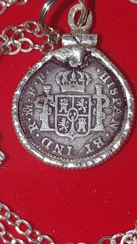 1782 SPANISH SILVER COIN Pendant & Chain  Real Unlike All The Repro Atocha Fkes Cover