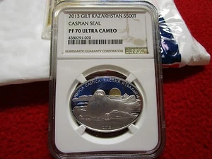 2013 Kazakhstan Caspian seal NGC PF70 Animals Fauna RedBook 24k .925 Silver coin - Picture 1 of 12