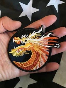 DRAGON Embroidered Round Patch Paintball Badge Hook/Loop Patch - Picture 1 of 1