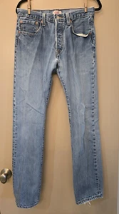 Levis XX 501 32x34 Button Fly 5 Pocket Authentic Distressed Lt Blue Modern Y2K - Bild 1 von 11