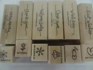 Stampin' Up Set di 12 Timbri in Gomma Scritta Brevi e Dolci Auguri Buon 2007 - Foto 1 di 6