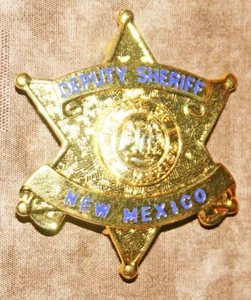 SOUVENIR POLICE DEPARTMENT NEW MEXICO DEPUTY SHERIFF 2" GOLD 6 PUNKTE ERHÖHTES LOGO - Bild 1 von 1