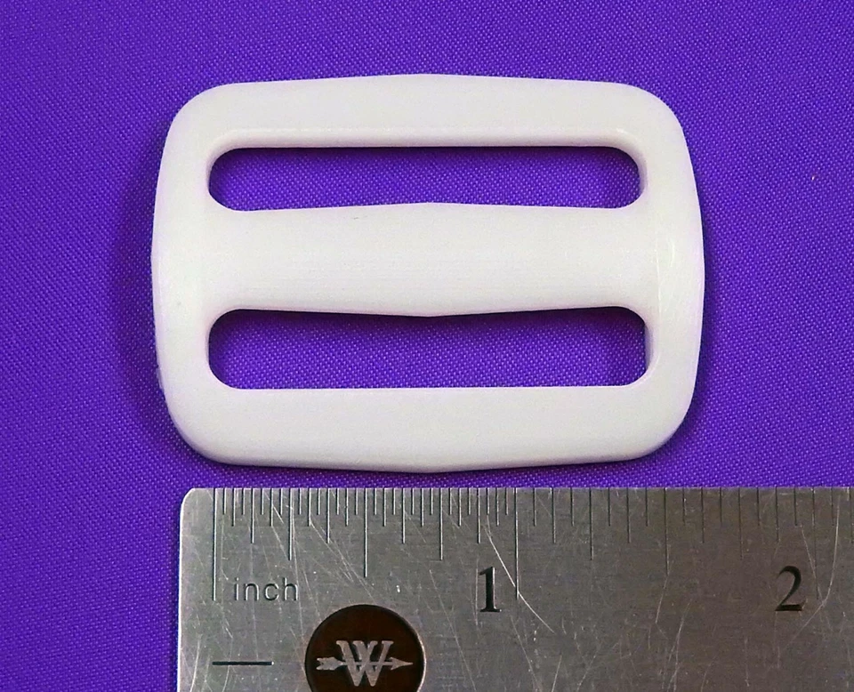 1.5" (38mm) Plástico Blanco 10 piezas TRI-DESLIZADORES para ajustar longitud correa. Resistente Foto 1 de 1
