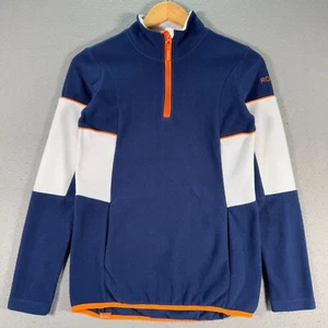 Roxy Girl Sayna Quarter Zip Fleece Sweatshirt Girls XL 14 Blue Stretch Fitted - Picture 1 of 13
