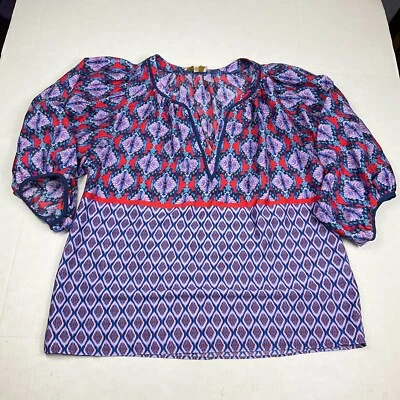 Blusa Collective Concepts Campesina Estampado Ikat Cuello en V Manga 3/4 MEDIANA Foto 1 de 4