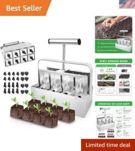 8 Cell Soil Block Maker - Manual Tool for Efficient Seed Starting and Gardening - Picture 1 of 9