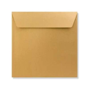 155 x 155 Gold Square Pearlescent Envelope | Peel/Seal | Straight Flap - Picture 1 of 3