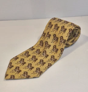 Light Brown Wild Horse Silk Hardy Amies Necktie Business Formal Tie - Picture 1 of 5