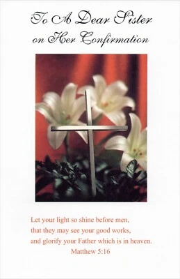 Loving CONFIRMATION Card FOR SISTER, Matthew 5:16 — Popular Greetings + Envelope - Image 1 of 4