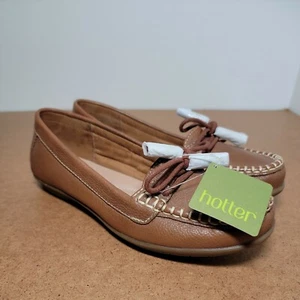 New W/ Tag Hotter Comfort Concept Honiton Womens 5 Brown Leather Loafer Moccasin - Picture 1 of 9