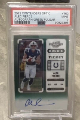 2022 Contenders Optic ALEC PIERCE Rookie Ticket Green Pulsar RC Auto /30 - SSP - Image 1 of 2