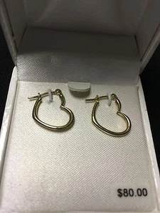10Kt massive Gelbgold Herz Ohrringe....100% Garantie! - Bild 1 von 1