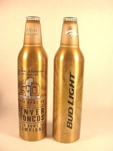 NEU 16 OZ BUD LIGHT DENVER BRONCOS 50. SUPER BOWL PEYTON MANNING LEER SAUBER - Bild 1 von 3