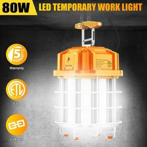 80W LED Temporary Work Light Portable Linkable Construction Job Site Light 5000K - Picture 1 of 9