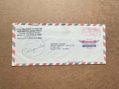 Puerto Rico 1986 Meter Cover +Dept Social Service PR +Seccion A Chop +Cross-Out - Image 1 of 2