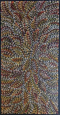 Roseanne Morton Petyar, Auténtico Arte Aborigen. Tamaño, 120cm x 60cm Hoja Medicinal Foto 1 de 4