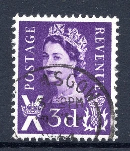 1968 Scotland 3d Deep Lilac 2 Bands XS3 = SGS1p Good Used - Picture 1 of 2