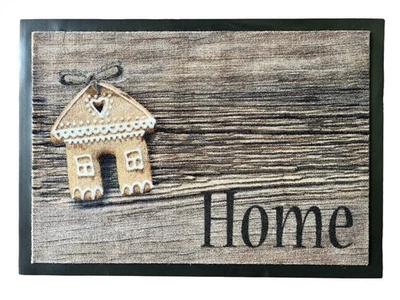 Fußmatte Schmutzfangmatte ca 50x70 cm Braun mit Aufdruck "Home", Sauberlaufmatte - Bild 1 von 3