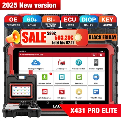 Launch X431 Pro Elite V+ Professional Automotive OBD2 Diagnostic Tool ALL SYSTEM Programming - Image 1 of 4