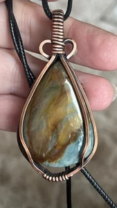 Desert Jasper ~ Handmade Copper wire wrapped pendant jewelry 5b - Picture 1 of 5