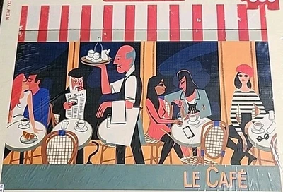 Paul Thurlby Le Cafe 500 pc Jigsaw Puzzle New in Box MADE IN USA New York Puzzle - Image 1 of 4
