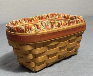 1999 Longaberger Candy Corn Basket – Triangle Shape w/ Liner & Protector - Picture 1 of 7
