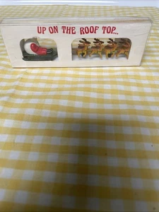 Department 56 Cast Metal UP On The ROOF TOP Santa Sleigh Reindeer Figurine Boxed - Picture 1 of 4
