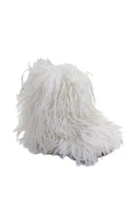 Ugg Womens Curly Lamb Fur Fluff Momma Midi Boots Shoes White Size 6 - Picture 1 of 5