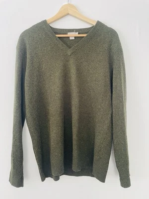 NWOT MOSS GREEN LAMBSWOOL VNECK LONG SLEEVE SWEATER-Woman’s M - Image 1 of 4