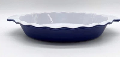 Vajilla para hornear EMILE HENRY Twilight Blue 13" ovalada Baker 1,78 con volantes clásica Francia Foto 1 de 4