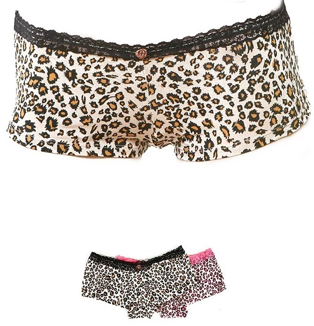 Panty Hipster de encaje de leopardo rosa o negro S/M/L Foto 1 de 1