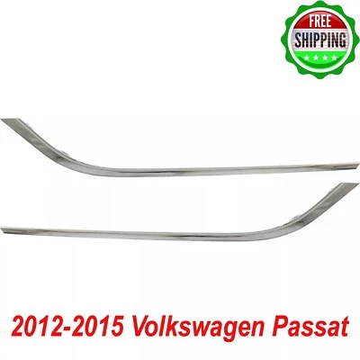 New Fog Light Trim Front For 2012-2015 Volkswagen Passat Left & Right Chrome 2Pc - Imagem 1 de 4