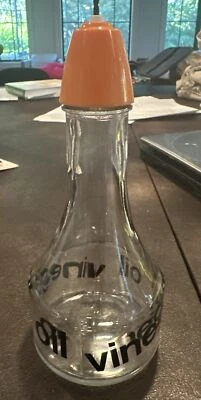 Coctelera de aceite/vinagre Gemco de colección vidrio individual años 70 tapa naranja Foto 1 de 4