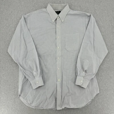 Camisa Gitman Bros Para Hombres 17-35 Blanca A Cuadros Clásica Manga Larga Barril Abotonada* Foto 1 de 4