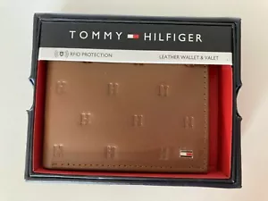 Tommy Hilfiger RFID Protection Men's Leather Bifold Wallet Tan - NIB - Picture 1 of 7