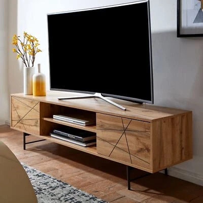 TV Schrank FineBuy 160x45x40 cm Lowboard Holz Fernsehkommode Fernsehschrank  - Bild 1 von 4