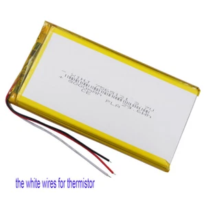 3.7V 8000mAh 3 wires Thermistor Polymer Li Battery 7565121 For Tablet PC DVD GPS - Picture 1 of 4