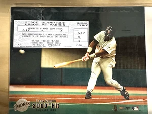 Tony Gwynn 3000th HIT Unused Full Ticket 8/6/99 with vintage Photo File 8x10 - Picture 1 of 4