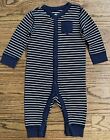 Moon & Back by Hanna Andersson Romper Navy White Stripe Organic Cotton Sz 3-6m