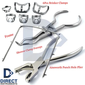 Dental Gummi Dam Kit Brinker Klemmen Loch Rahmen Brauer Pinzette Chirurgisch CE - Bild 1 von 6