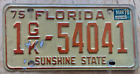 1975 1978 FLORIDA  LICENSE PLATE " 1 GK 54041 " FL