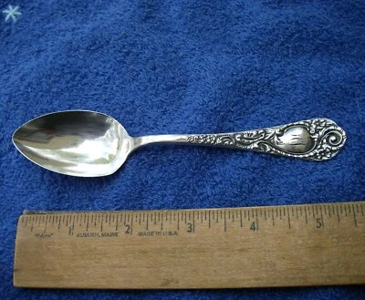 Cucharadita inusual HAMILTON & DIESINGER patrón de desplazamiento esterlina-mono JCV-SIN RESERVA Foto 1 de 4