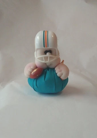 Handcrafted  Mini Miami Dolphins Potato Looking Football  Player Stuffed Figure Cover