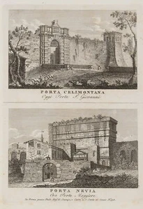PORTA CELIMONTANA. PORTA NEVIA., KSt. Romantik Architektur Unbekannt (19.Jhd) - Bild 1 von 5