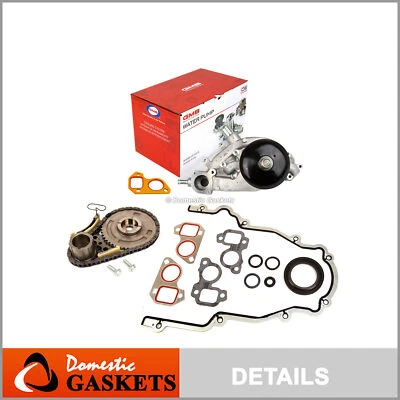 Kit de cadena de distribución juntas bomba de agua apto 07-13 GMC Buick Chevrolet 5.3 6.0 6.2 Foto 1 de 4