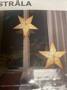 Ikea STRALA Star Pendant Hanging Lamp Shade Red White 23 inch New X 2 - Picture 1 of 6